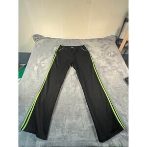 🍀Fame 4 Fifteen Black Neon Green Track Pants Size L💚